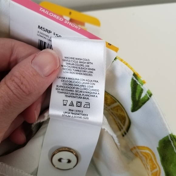 NWT Isaac Mizrahi NY 5" Inseam Stretch Tailored Trouser Shorts Lemon Lime Size 8 - Picture 11 of 11